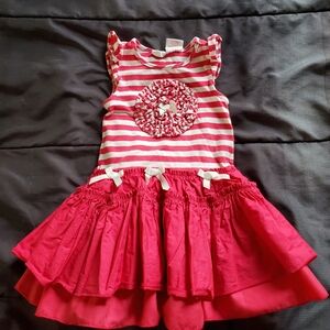 girl 18 month pink white sleeveless dress